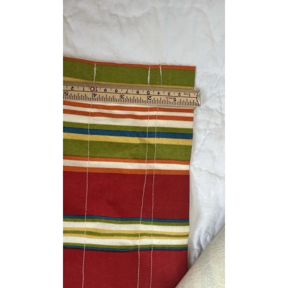 Colorful Striped Valances Red Lined Custom Made Set Of 2 Summer Rainbow Stripes